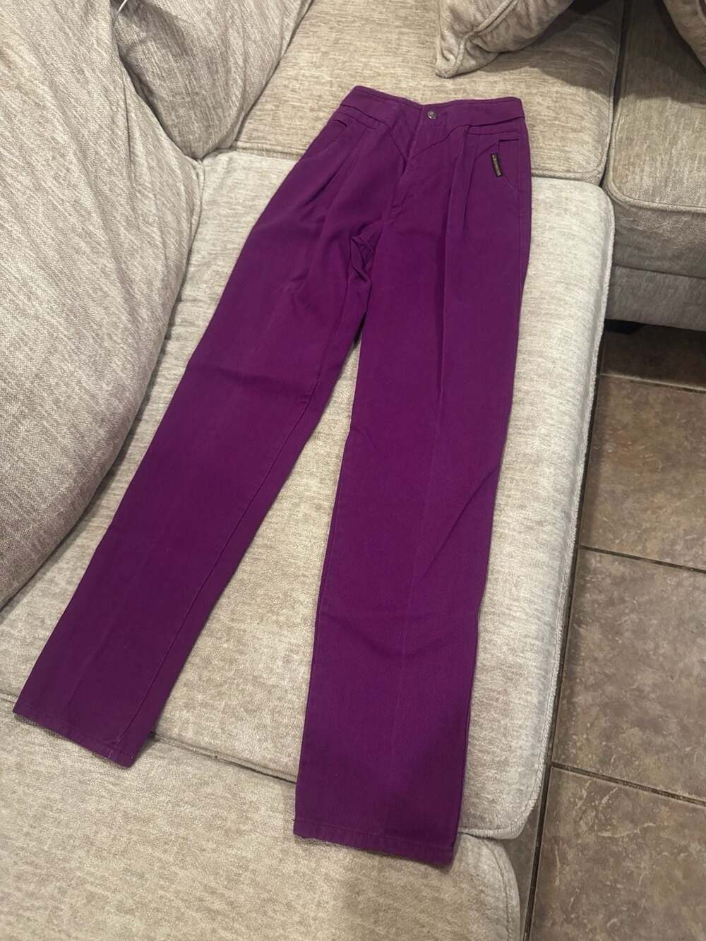 Vintage Rocky Mountain Clothing Purple Pleated High Waist Pants Size 27/5